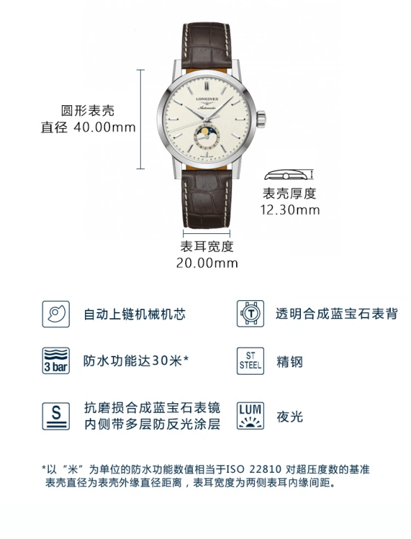 Longines,1832 40mm,40mm,Stainless Steel,Beige,Automatic,Moonphase,Date,L4,L4.826.4.92.2