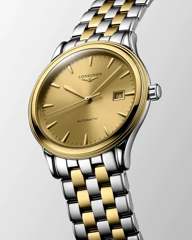 Longines,Flagship 40mm,40mm,Stainless Steel,Champagne,Automatic,Date,64hours,L4,L4.984.3.32.7