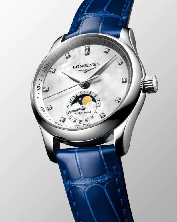 Longines,Master 34mm,34mm,Stainless Steel,White,Automatic,Moonphase,Date,L2,L2.409.4.87.0