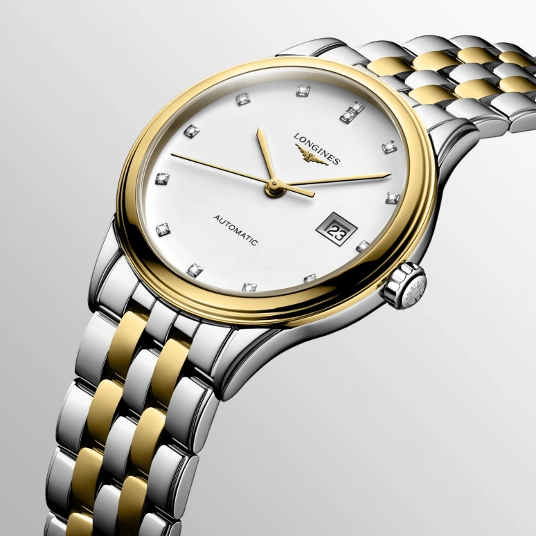 Longines,Flagship 30mm,30mm,Stainless Steel,White,Automatic,Date,40hours,L4,L4.374.3.27.7