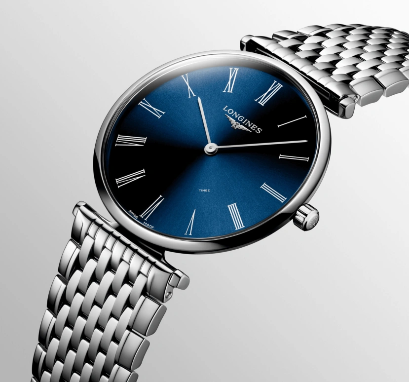 Longines,La Grande Classique 38mm,38mm,Stainless Steel,Blue,Quartz,In-house Caliber,Sapphire,Crystal Glass,L4,L4.866.4.94.C