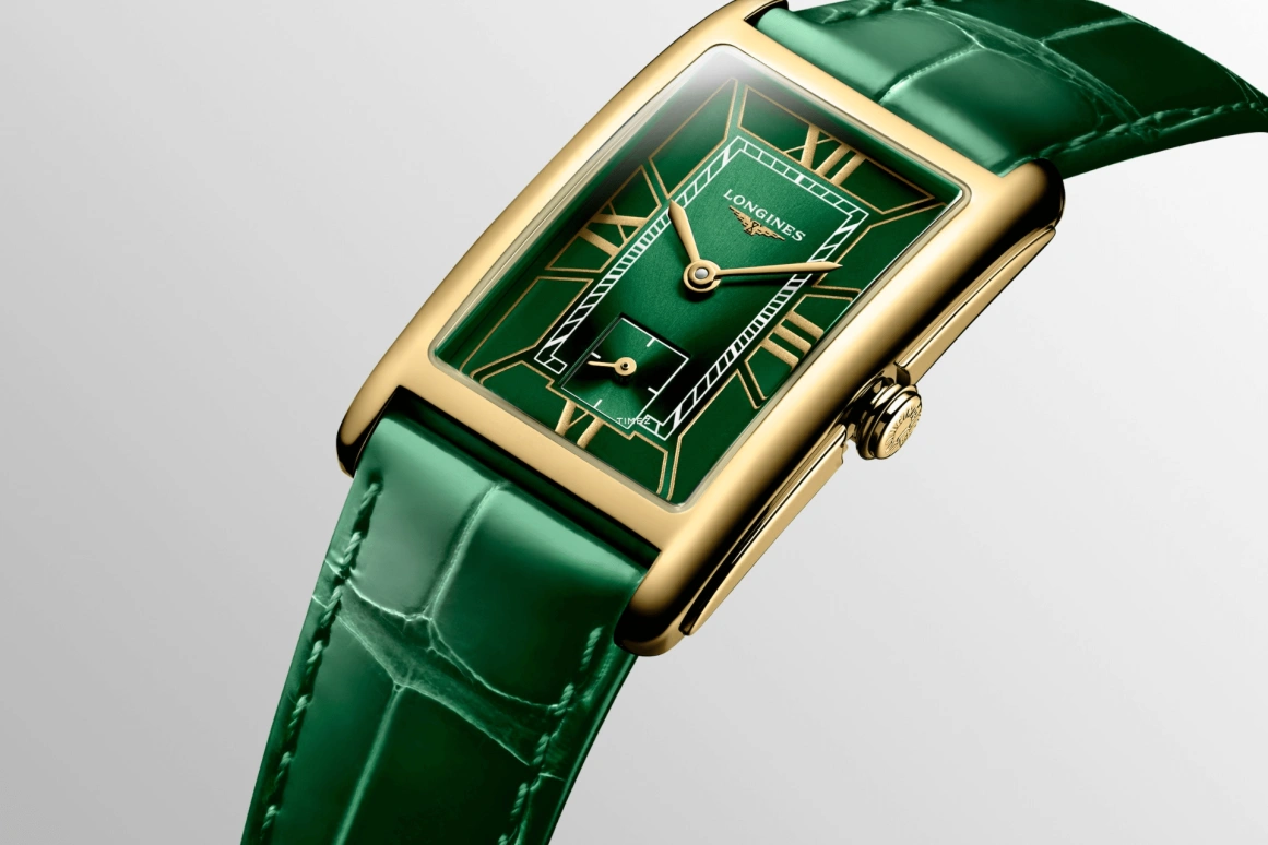 Longines,DolceVita 23x37mm,23x37mm,Yellow Gold,Green,Quartz,26280hours,In-house Caliber,L5,L5.512.6.95.2