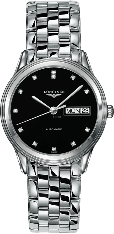 Longines,Flagship 35.60mm,35.60mm,Stainless Steel,Black,Automatic,Date,Day,L4,L4.799.4.57.6
