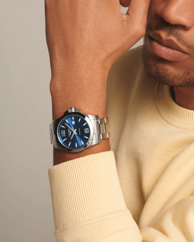 Longines,Conquest 43mm,43mm,Stainless Steel,Blue,Quartz,Day,26280hours,L3,L3.760.4.96.6