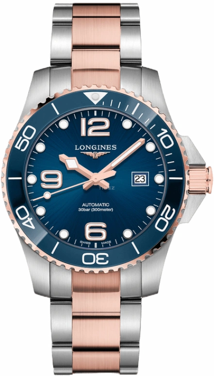 Longines,HydroConquest 43mm,43mm,Ceramic,Stainless Steel,Blue,Automatic,Date,64hours,L3,L3.782.3.98.7