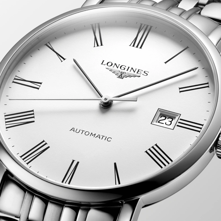Longines,Elegant 39mm,39mm,Stainless Steel,White,Automatic,Date,65hours,L4,L4.910.4.11.6