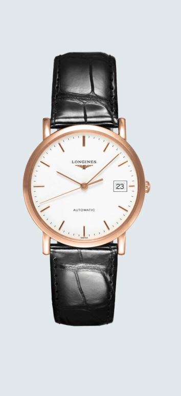 Longines,Elegant 34.50mm,34.50mm,Rose Gold,White,Automatic,Day,72hours,L4,L4.778.8.12.4