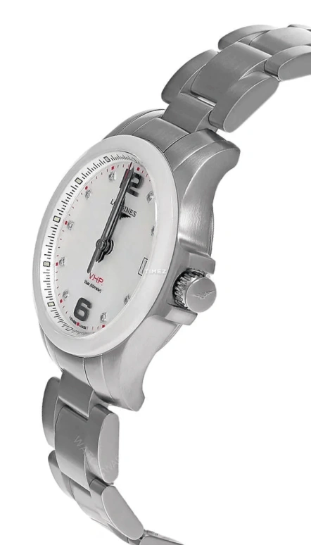 Longines,Conquest V.H.P. 36mm,36mm,Stainless Steel,White,Quartz,Day,In-house Caliber,L3,L3.319.4.87.6