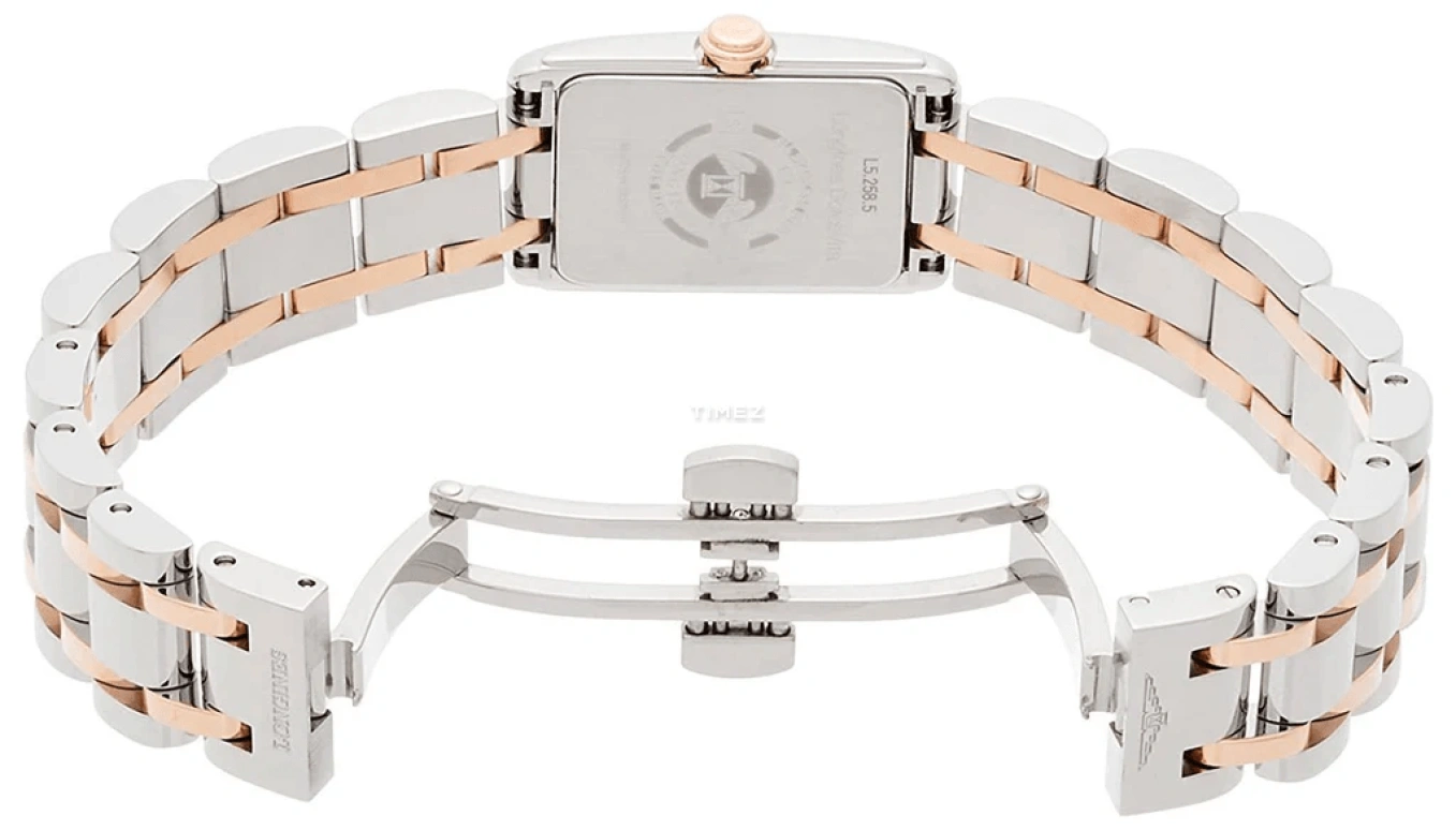 Longines,DolceVita 17.70x27mm,17.70x27mm,Stainless Steel,Rose Gold,White,Quartz,In-house Caliber,Sapphire,L5,L5.258.5.89.7