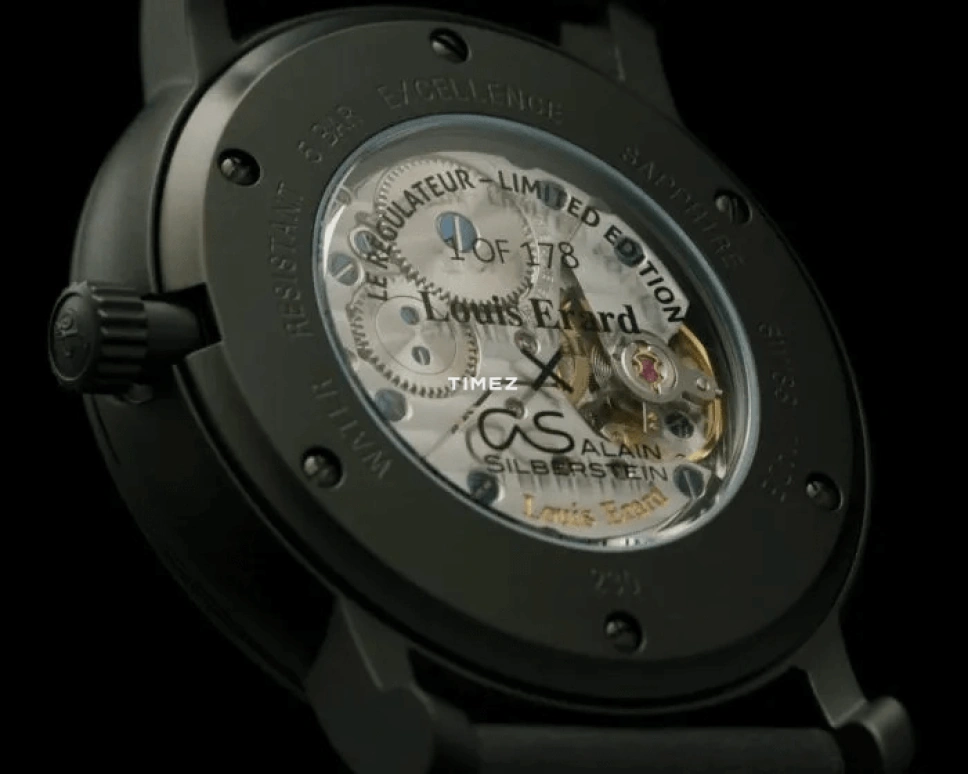 Louis Erard,Noirmont X 40mm,40mm,Stainless Steel,Black,White,Handwound,Power Reserve Indicator,42hours,54230NS62,54230NS62.BVA09