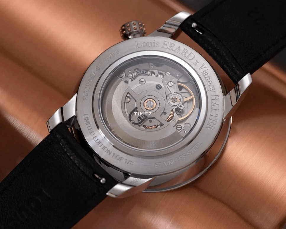 Louis Erard,Noirmont X 43mm,43mm,Stainless Steel,Silver,Salmon,Automatic,38hours,Sapphire,Crystal Glass,85246AA02,85246AA02.BVA172