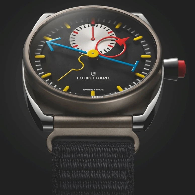 Louis Erard,Noirmont X 40mm,40mm,Titanium,Black,Silver,Automatic,Chronograph,Monopoussoir,74359TT02,74359TT02.BTT88