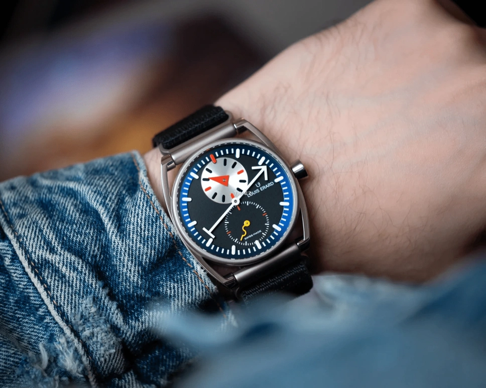 Louis Erard,Noirmont X 40mm,40mm,Titanium,Black,Blue,Automatic,38hours,Sapphire,Crystal Glass,85358TT15,85358TT15.BTT82