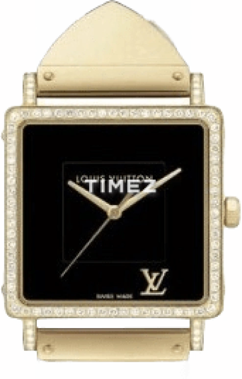 LOUIS VUITTON,EMPRISE 30mm,30mm,Yellow Gold,Black,Quartz,Sapphire,Crystal Glass,Square,Q331K0