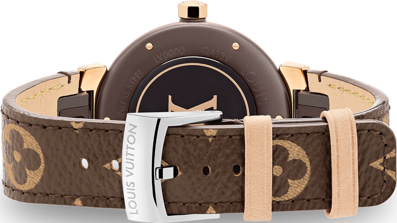 LOUIS VUITTON,Other 28mm,28mm,Stainless Steel,Brown,Coffee,Quartz,Sapphire,Crystal Glass,Round,QBB167