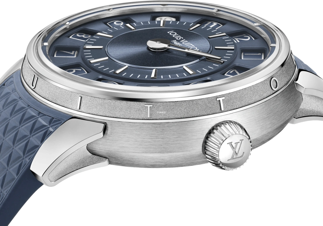 LOUIS VUITTON,Tambour Taiko Spin Time 39.50mm,39.50mm,White Gold,Blue,Automatic,45hours,In-house Caliber,W9WG62