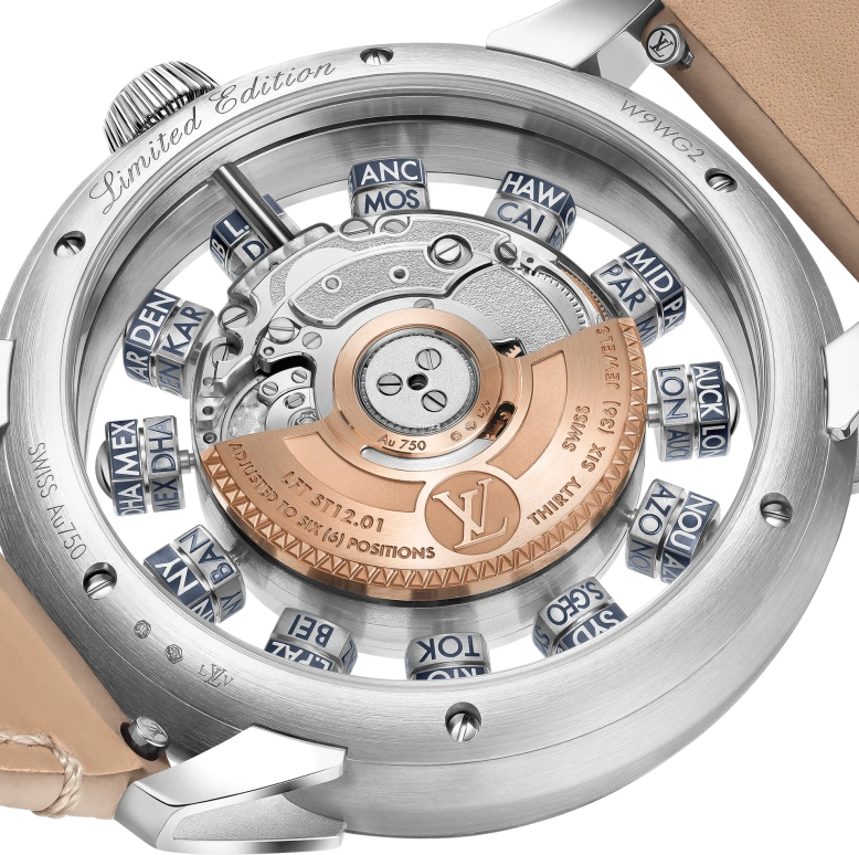 LOUIS VUITTON,Tambour Taiko Spin Time 42.50mm,42.50mm,Stainless Steel,Blue,Automatic,World Time,Day / Night Indication,W9WG21