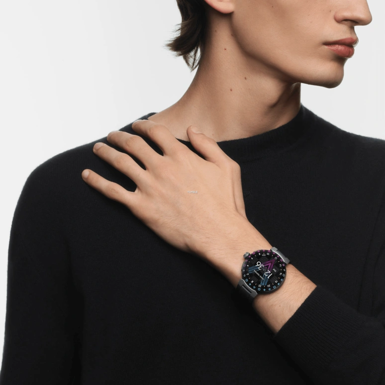 LOUIS VUITTON,Tambour Horizon 44mm,44mm,Stainless Steel,Black,Processor,Smartwatch,Sapphire,Crystal Glass,QBB184