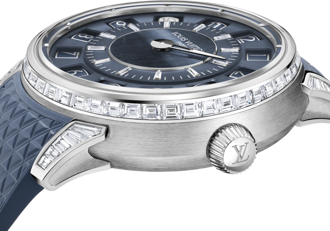 LOUIS VUITTON,Tambour Taiko Spin Time 39.50mm,39.50mm,White Gold,Blue,Automatic,45hours,In-house Caliber,W9WG52