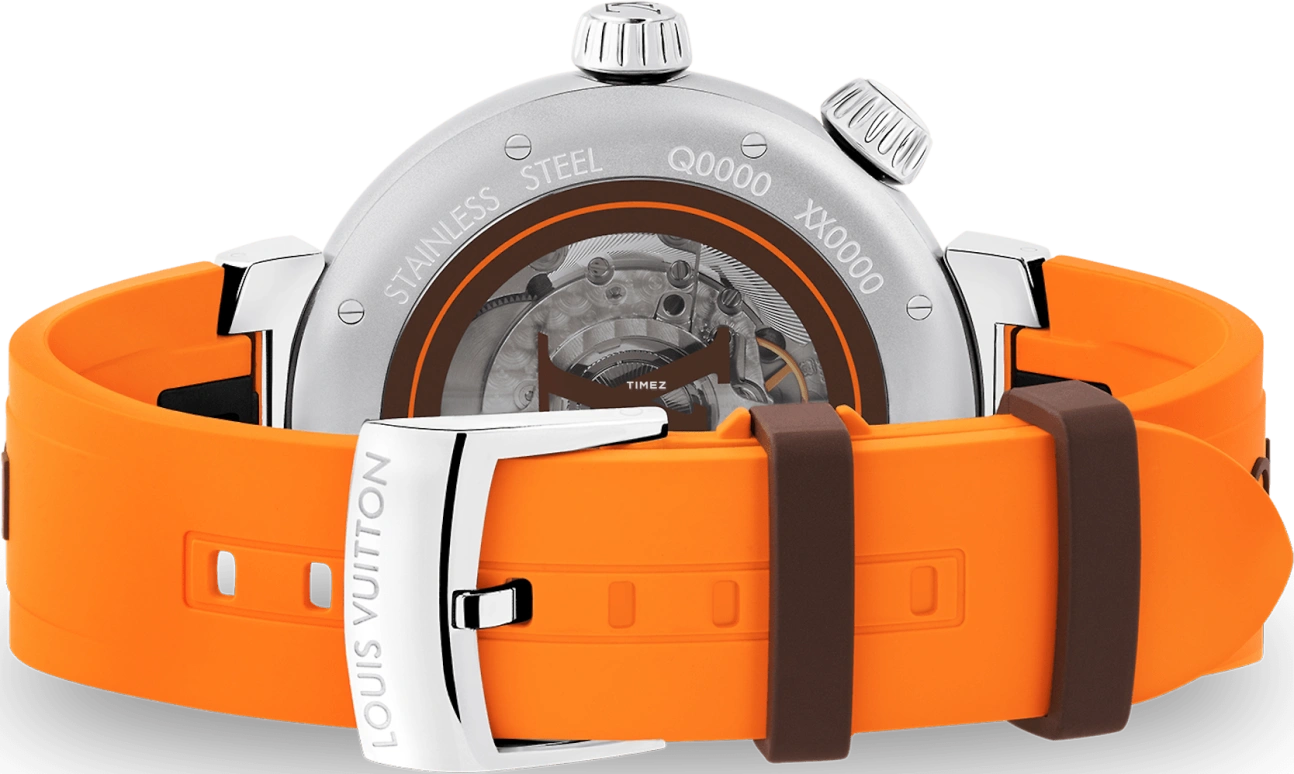 LOUIS VUITTON,Tambour Street Diver 44mm,44mm,Stainless Steel,Orange,Automatic,Sapphire,Crystal Glass,Round,QA172A