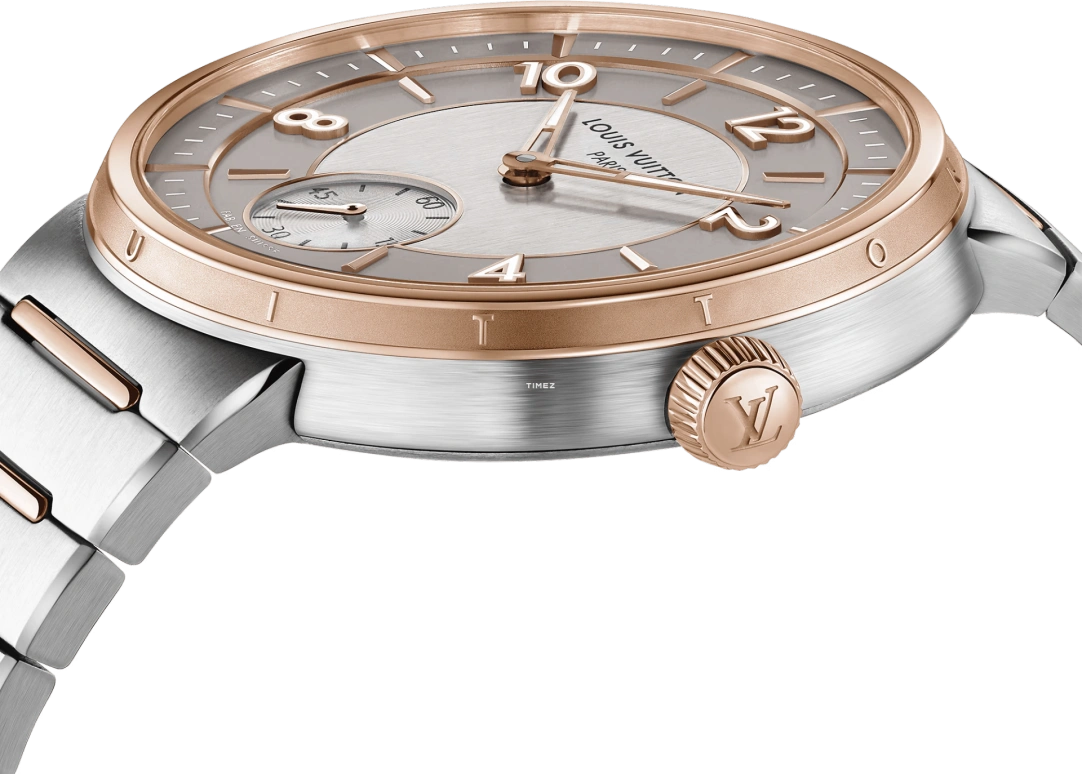 LOUIS VUITTON,Tambour 40mm,40mm,Stainless Steel,Rose Gold,Grey,Automatic,50hours,In-house Caliber,W1SP10
