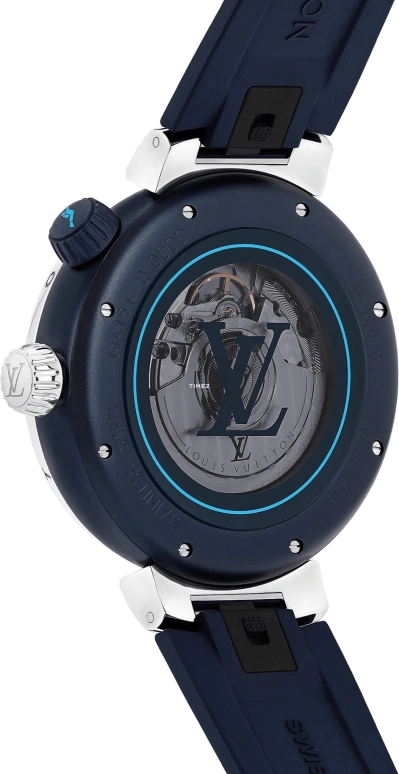 LOUIS VUITTON,Tambour Street Diver 44mm,44mm,Stainless Steel,Blue,Automatic,Sapphire,Crystal Glass,Round,QA121A