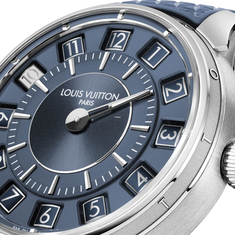 LOUIS VUITTON,Tambour Taiko Spin Time 39.50mm,39.50mm,White Gold,Blue,Automatic,45hours,In-house Caliber,W9WG62