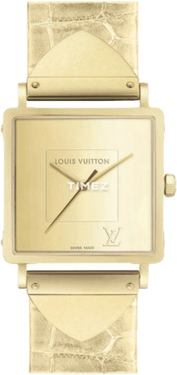 LOUIS VUITTON,EMPRISE 30mm,30mm,Yellow Gold,Gold,Quartz,Sapphire,Crystal Glass,Square,Q331L0