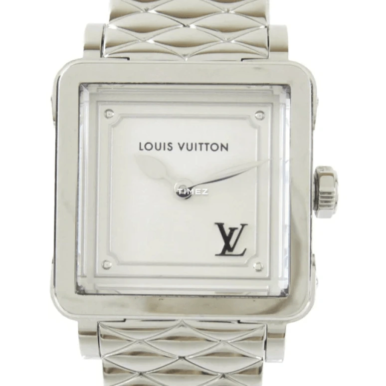 LOUIS VUITTON,EMPRISE 23mm,23mm,Stainless Steel,White,Quartz,Square,Silver,Q32M0C