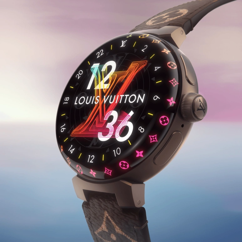 LOUIS VUITTON,Tambour Horizon 44mm,44mm,Stainless Steel,Black,Processor,Smartwatch,Sapphire,Crystal Glass,QBB191