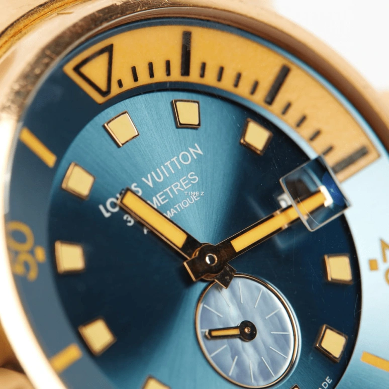 LOUIS VUITTON,Tambour Street Diver 44mm,44mm,Rose Gold,Blue,Automatic,Day,Sapphire,Crystal Glass,Q103E1