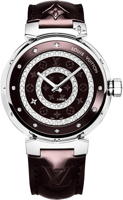 LOUIS VUITTON,Tambour 39.50mm,39.50mm,Stainless Steel,Purple Red,Quartz,Sapphire,Crystal Glass,Round,Q111C0