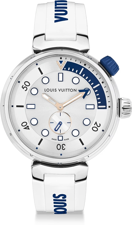 LOUIS VUITTON,Tambour Street Diver 39.50mm,39.50mm,Stainless Steel,Silver,Quartz,Sapphire,Crystal Glass,Round,QA124A