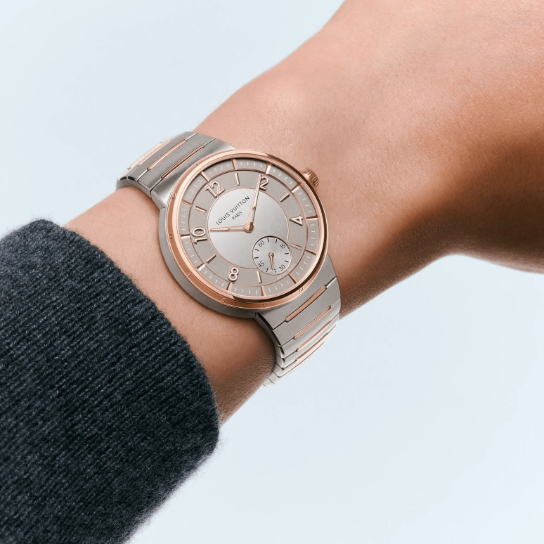 LOUIS VUITTON,Tambour 40mm,40mm,Stainless Steel,Rose Gold,Grey,Automatic,50hours,In-house Caliber,W1SP10