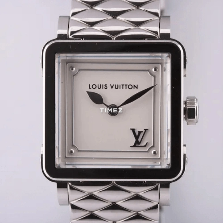 LOUIS VUITTON,EMPRISE 23mm,23mm,Stainless Steel,White,Quartz,Square,Silver,Q32M0C
