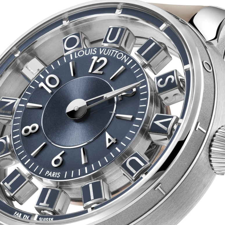 LOUIS VUITTON,Tambour Taiko Spin Time 42.50mm,42.50mm,White Gold,Blue,Automatic,45hours,In-house Caliber,W9WG41