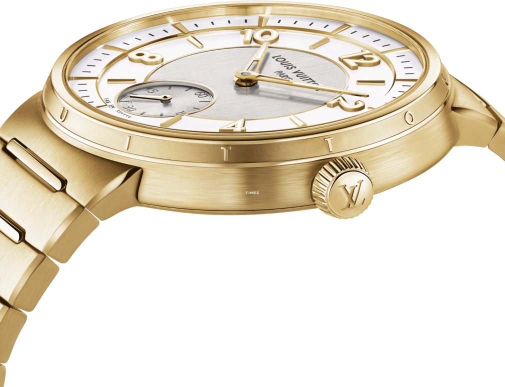 LOUIS VUITTON,Tambour 40mm,40mm,Yellow Gold,White,Automatic,Sapphire,Crystal Glass,Round,Lionel Messi,Taylor Swift,La Pulga,GOAT,W1YG10