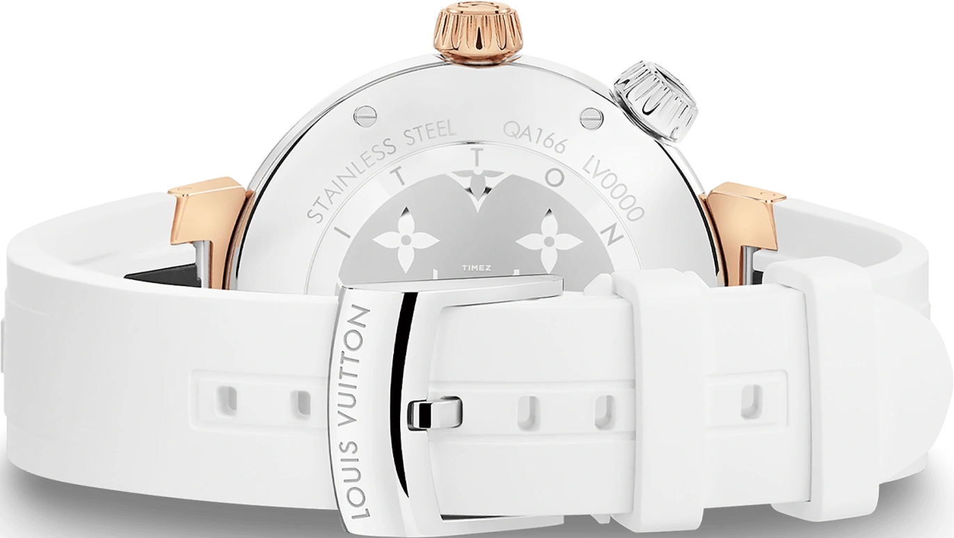 LOUIS VUITTON,Tambour Street Diver 39.50mm,39.50mm,Stainless Steel,Rose Gold,White,Quartz,Sapphire,Crystal Glass,Round,QA166A