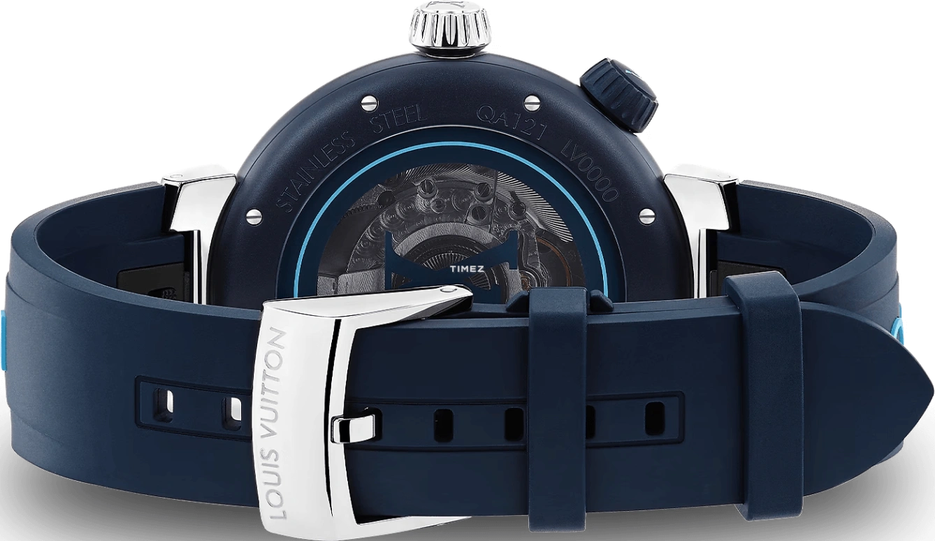 LOUIS VUITTON,Tambour Street Diver 44mm,44mm,Stainless Steel,Blue,Automatic,Sapphire,Crystal Glass,Round,QA121A