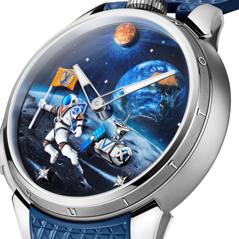 LOUIS VUITTON,Tambour Taiko Galactique 46.70mm,46.70mm,Titanium,White Gold,Blue,Handwound,Minute Repeater,100hours,W9TI12
