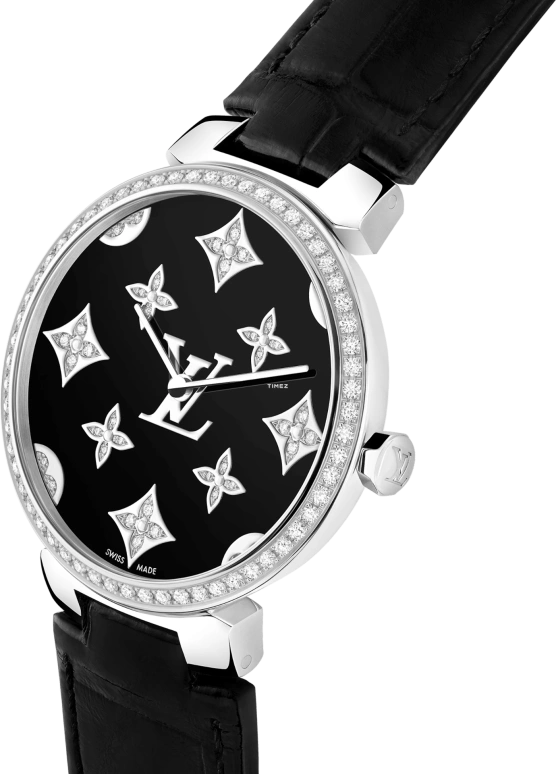 LOUIS VUITTON,Other 33mm,33mm,Stainless Steel,Black,Quartz,Sapphire,Crystal Glass,Round,QBB200