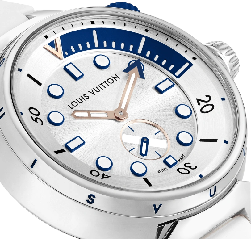 LOUIS VUITTON,Tambour 39.50mm,39.50mm,Stainless Steel,Silver,Quartz,Sapphire,Crystal Glass,Round,QBB175