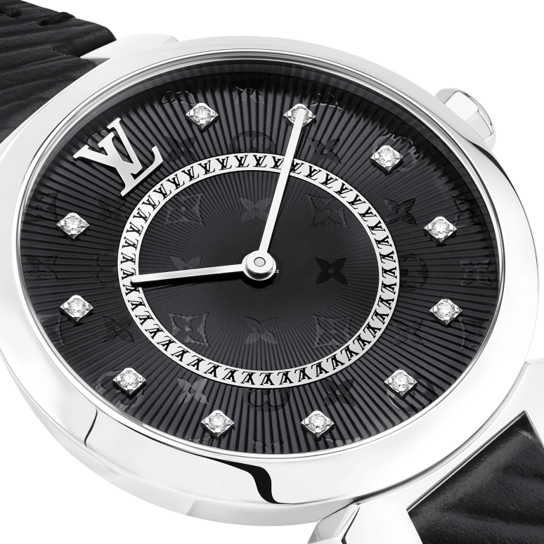 LOUIS VUITTON,Other 33mm,33mm,Stainless Steel,Black,Quartz,Sapphire,Crystal Glass,Round,QBB170