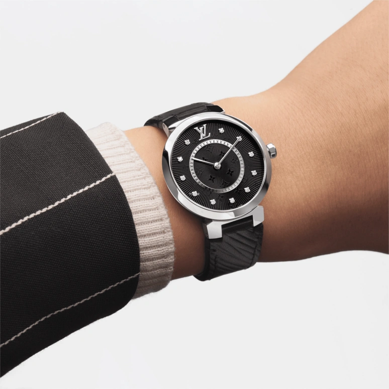 LOUIS VUITTON,Other 33mm,33mm,Stainless Steel,Black,Quartz,Sapphire,Crystal Glass,Round,QBB170
