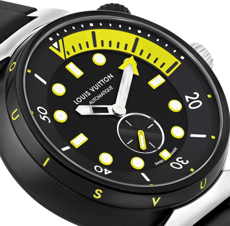 LOUIS VUITTON,Tambour Street Diver 44mm,44mm,Stainless Steel,Black,Automatic,Sapphire,Crystal Glass,Round,QBB173