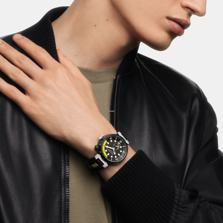 LOUIS VUITTON,Tambour Street Diver 44mm,44mm,Stainless Steel,Black,Automatic,Sapphire,Crystal Glass,Round,QBB173