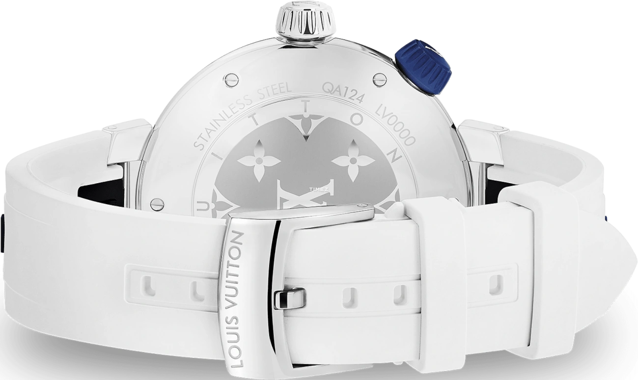 LOUIS VUITTON,Tambour 39.50mm,39.50mm,Stainless Steel,Silver,Quartz,Sapphire,Crystal Glass,Round,QBB175