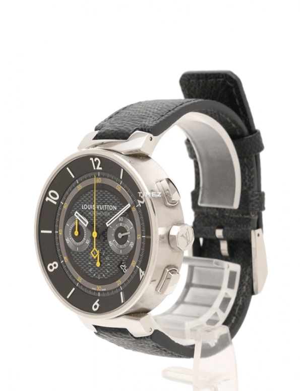 LOUIS VUITTON,Tambour Moon 44mm,44mm,Stainless Steel,Luminous,Black,Automatic,Chronograph,Day,QAAA14