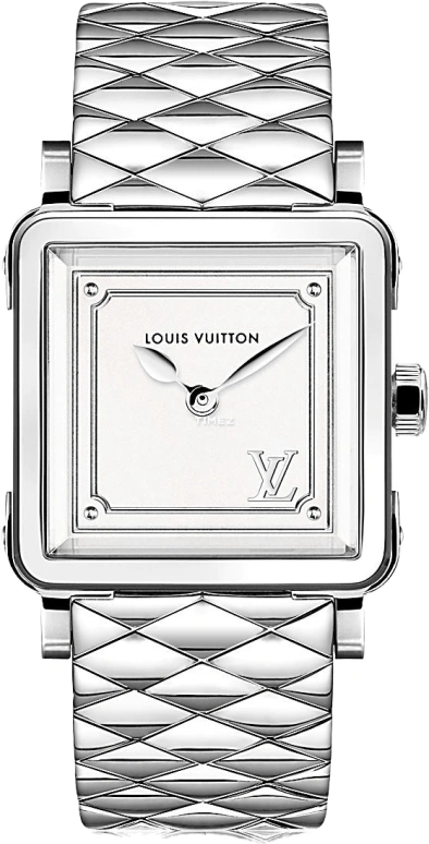 LOUIS VUITTON,EMPRISE 23mm,23mm,Stainless Steel,White,Quartz,Square,Silver,Q32M0C