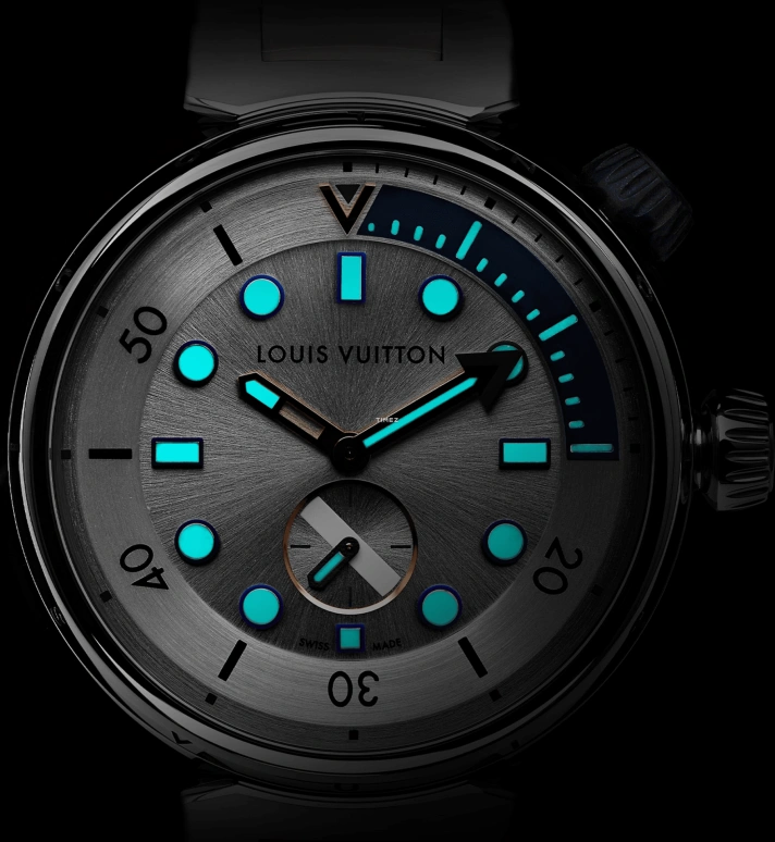 LOUIS VUITTON,Tambour 39.50mm,39.50mm,Stainless Steel,Silver,Quartz,Sapphire,Crystal Glass,Round,QBB175